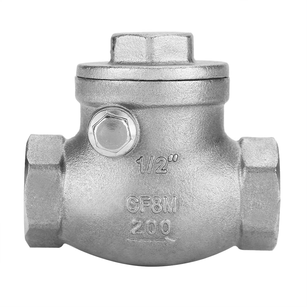 1//2 DN15 Check Valve Stainless Steel One Way Swing Check Valve Backflow Prevention Female Thread WOG 200PSI